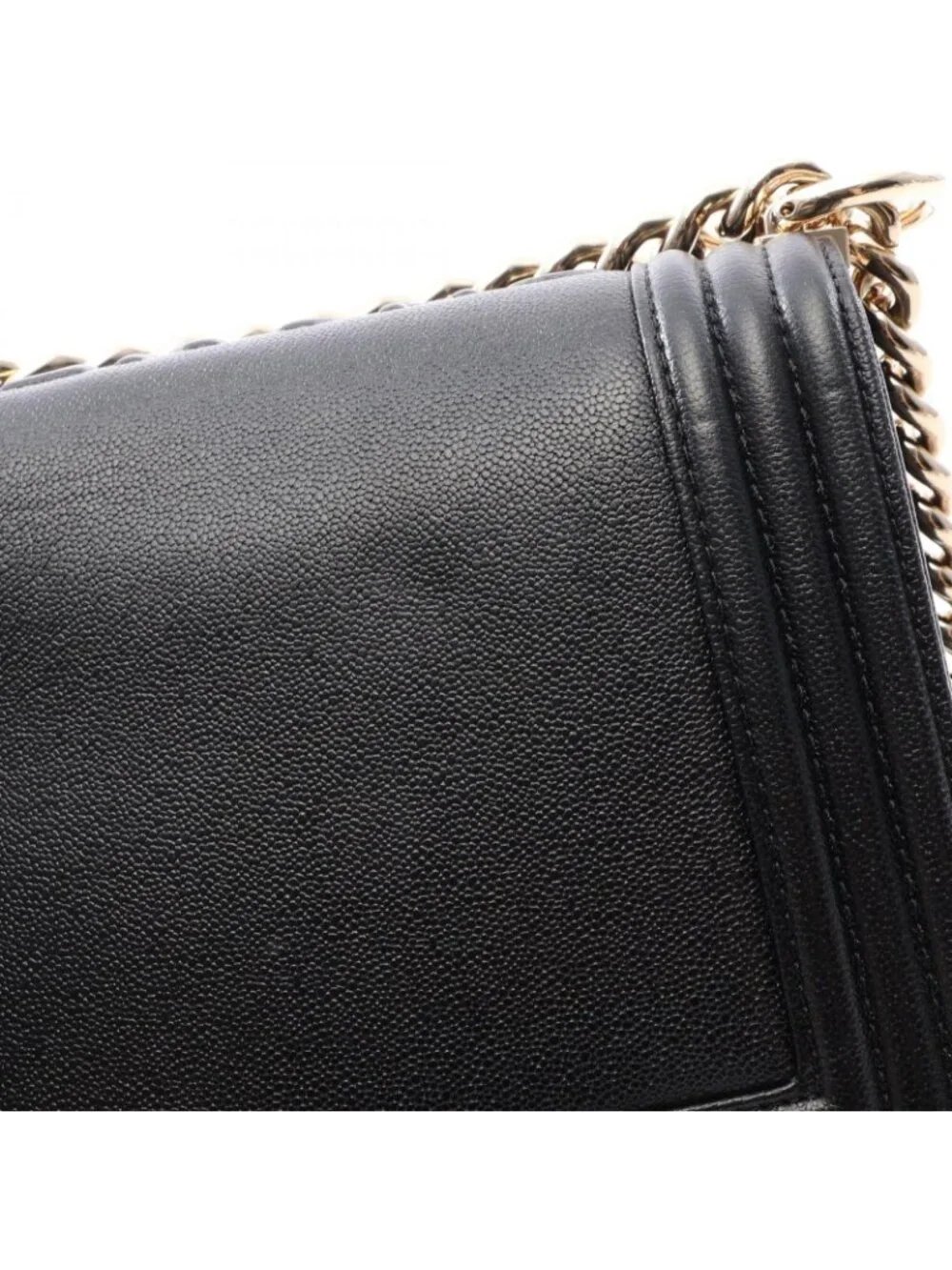 Chanel Shoulder Bag Boy Black Leather Boy Chain